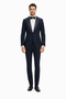 Men’s Navy Blue Suits with Satin Peak Lapel – Formal 2-Piece Set