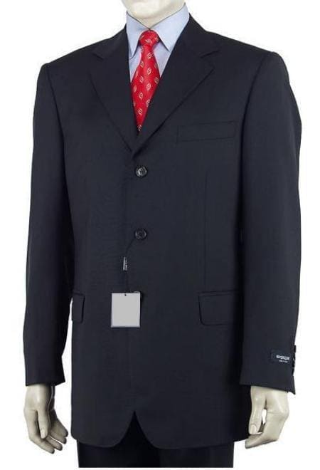 Mens Navy Double Breasted Overcoat - AlbertoNardoniStore