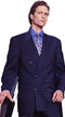 Mens Navy Double Breasted Overcoat - AlbertoNardoniStore