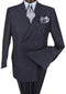 Mens Navy Double Breasted Overcoat - AlbertoNardoniStore