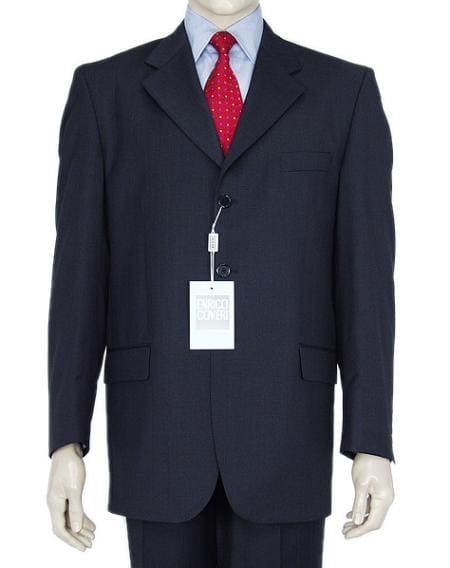 Mens Navy Double Breasted Overcoat - AlbertoNardoniStore