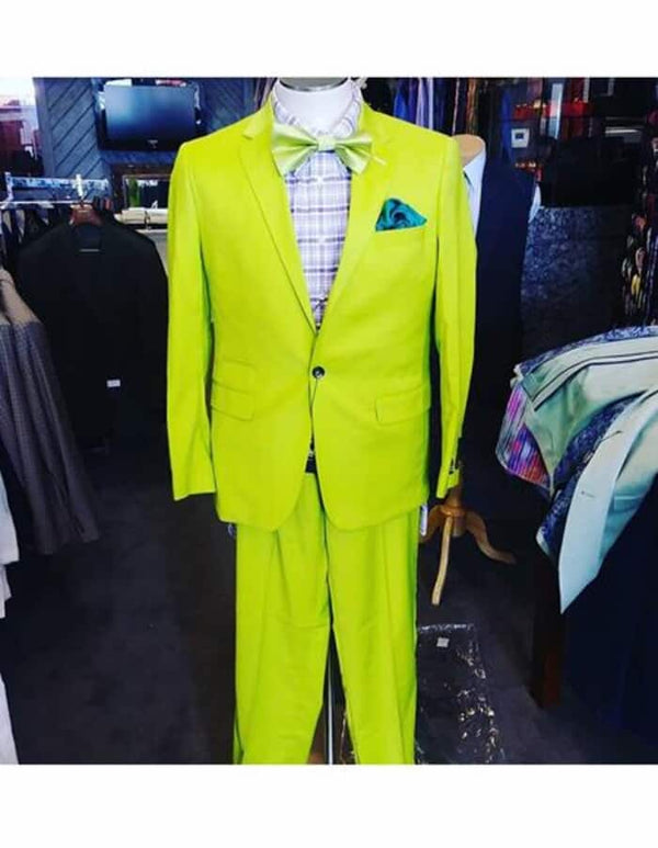 Neon suit - Neon green suit - 10 Styles & Brand men's Neon Neon Green - Light Green / Light Green > Quality Suit Jacket + Pants