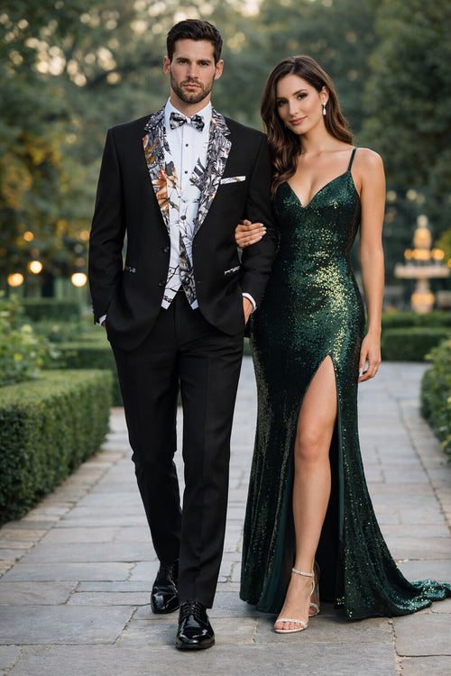 Army Green Tuxedo - Camouflage - Two Toned Vested Olive Camo Tuxedo