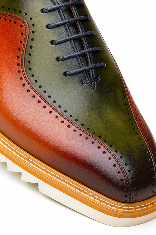 Two-Tone Burnished Brogue Oxford