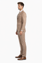 Men's One Button Peak Lapel Basic Slim Fit Suit In Dark Taupe
