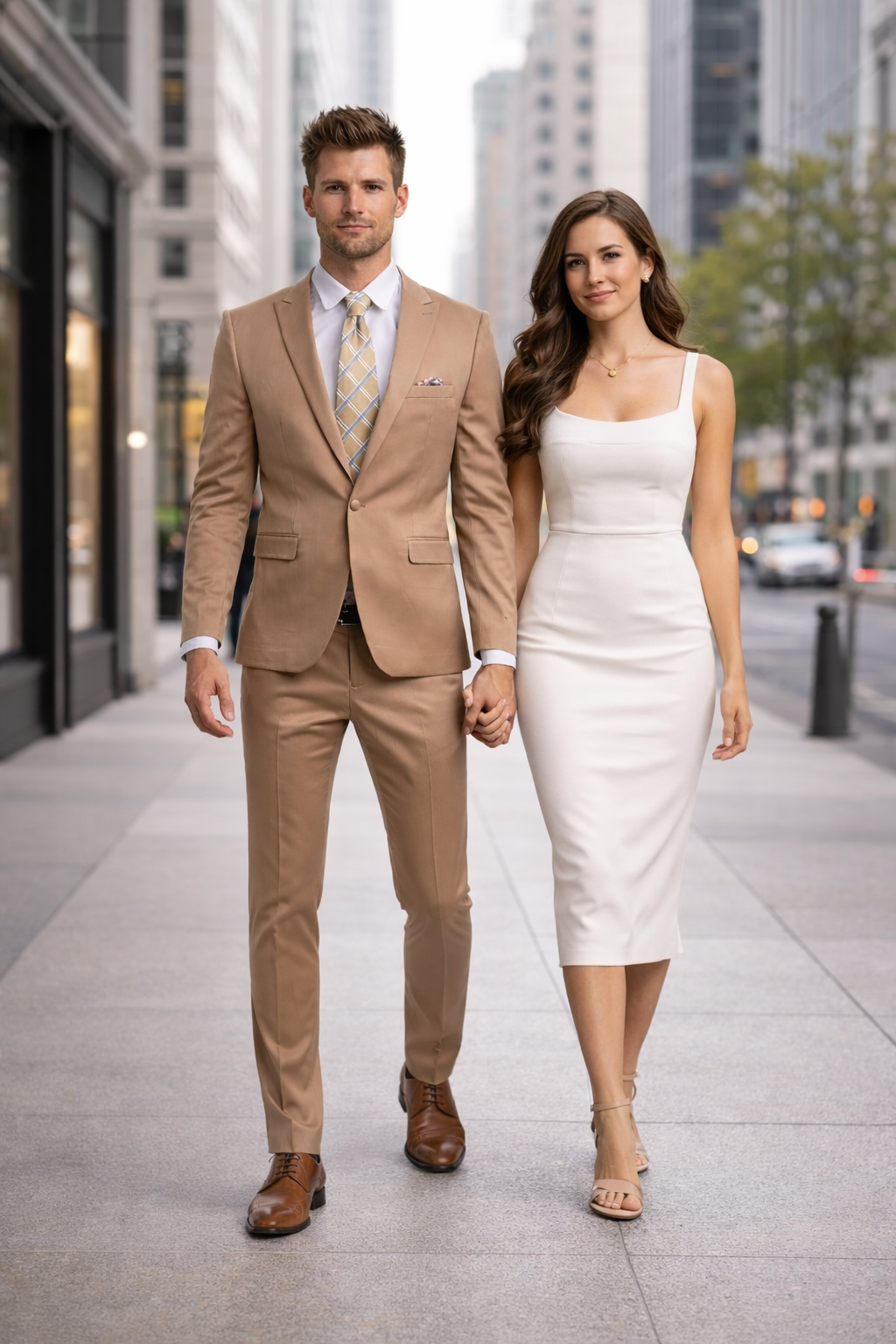 Men's One Button Peak Lapel Basic Slim Fit Suit In Dark Taupe