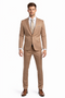 Men's One Button Peak Lapel Basic Slim Fit Suit In Dark Taupe