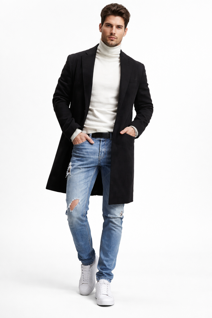 Mens Overcoat Black