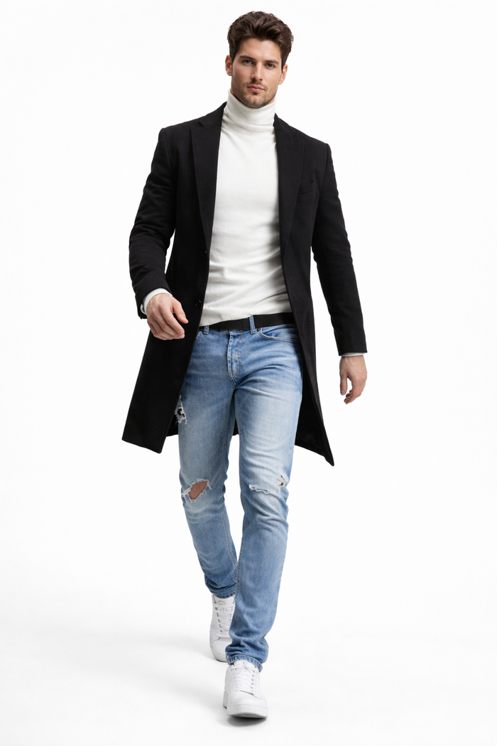 Mens Overcoat Black