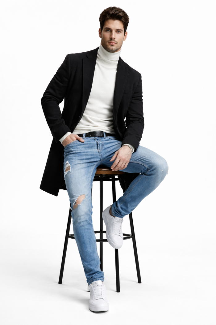 Mens Overcoat Black