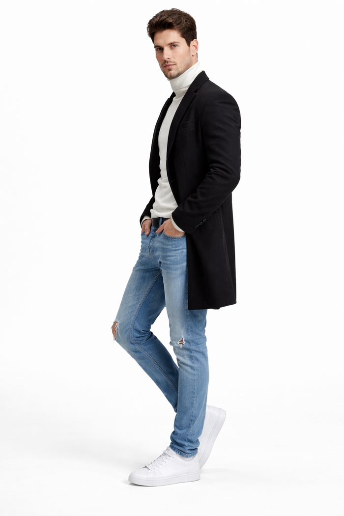 Mens Overcoat Black