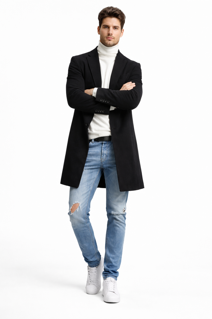 Mens Overcoat Black
