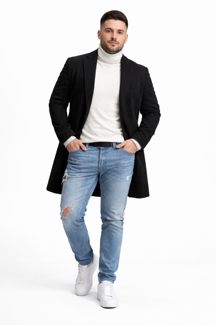 Mens Overcoat Black