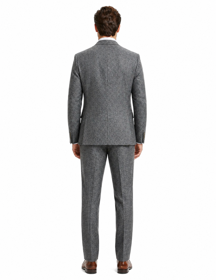 Men’s Peaky Blinder Light Grey Tweed Suit with Vest – Classic Three Piece Formal Suit, Vintage Wedding Business Outfit