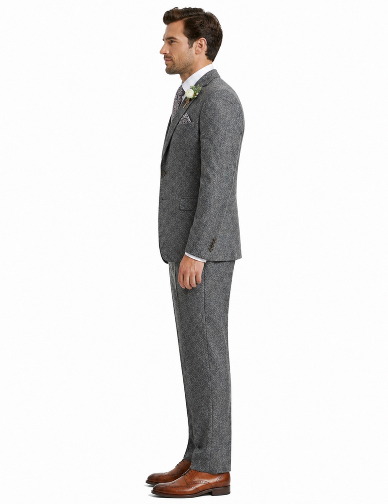Men’s Peaky Blinder Light Grey Tweed Suit with Vest – Classic Three Piece Formal Suit, Vintage Wedding Business Outfit