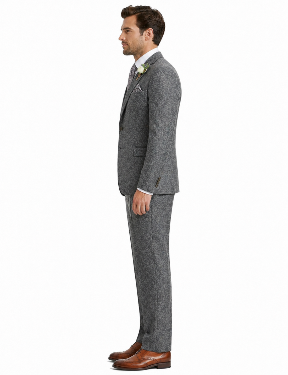 Men’s Peaky Blinder Light Grey Tweed Suit with Vest – Classic Three Piece Formal Suit, Vintage Wedding Business Outfit