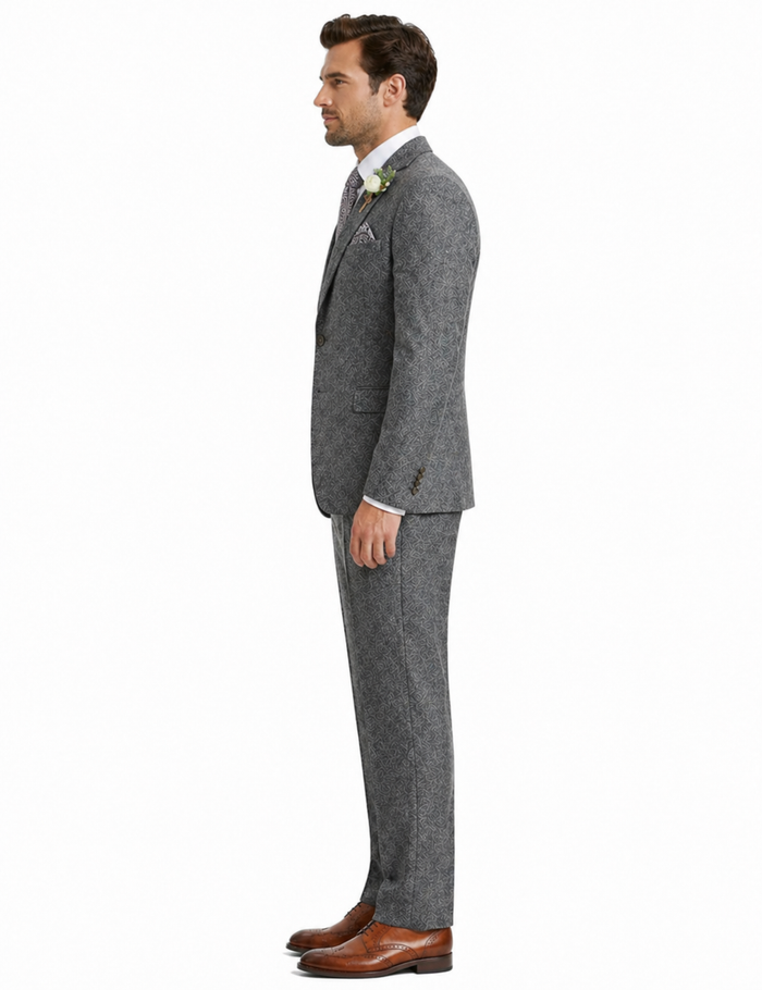 Men’s Peaky Blinder Light Grey Tweed Suit with Vest – Classic Three Piece Formal Suit, Vintage Wedding Business Outfit
