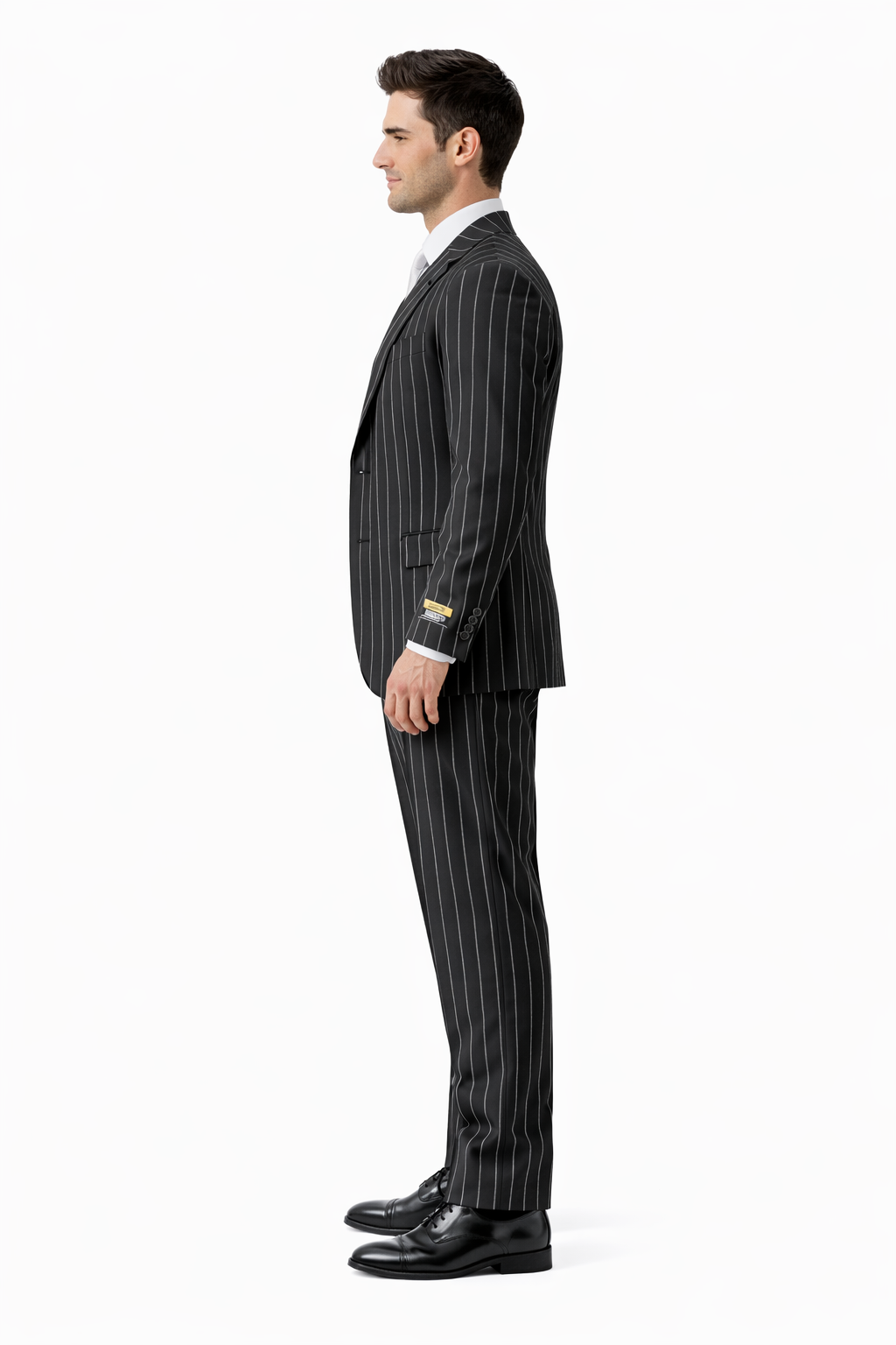 Mens Pimp Suit -Gangster Suit - Mobster Suit - Mafia Suit For Mens Vested Gangster Pinstripe Suit in Black & White