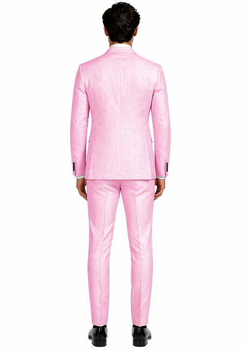 Mens Pink Linen Suit - Summer Suit