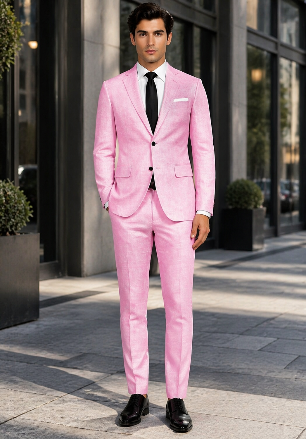 Mens Pink Linen Suit - Summer Suit