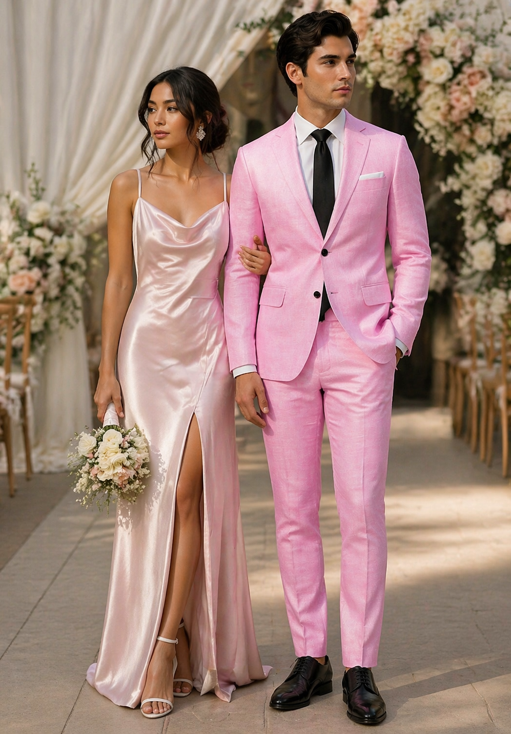 Mens Pink Linen Suit - Summer Suit