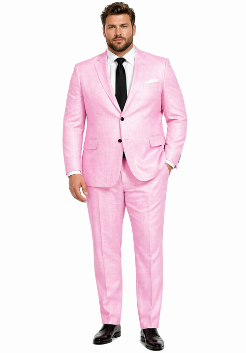 Mens Pink Linen Suit - Summer Suit