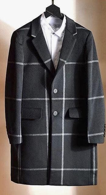 Mens Plaid Overcoat - AlbertoNardoniStore