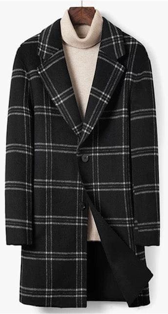 Men Plaid Brown Colors Overcoat