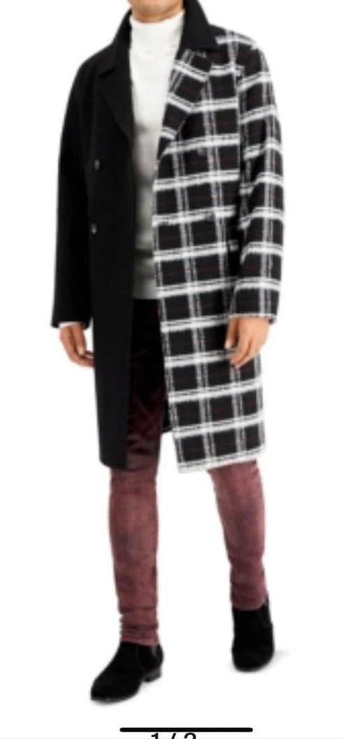 Men Plaid Brown Colors Overcoats