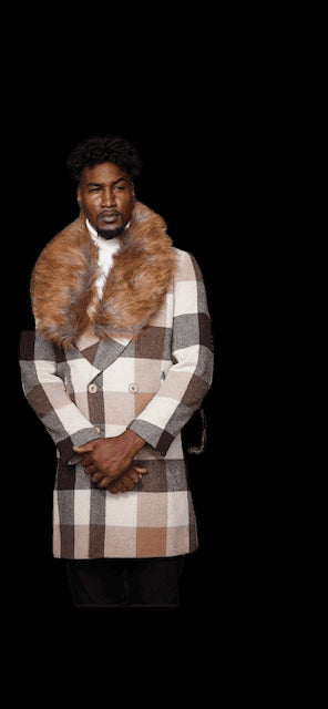 Mens Plaid Overcoat - AlbertoNardoniStore