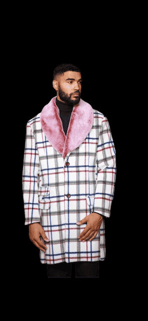 Mens Plaid Overcoat - AlbertoNardoniStore