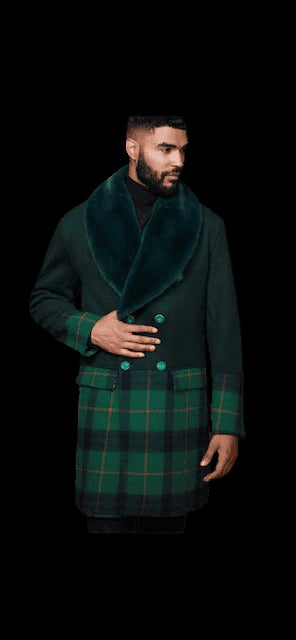 Mens Plaid Overcoat - AlbertoNardoniStore