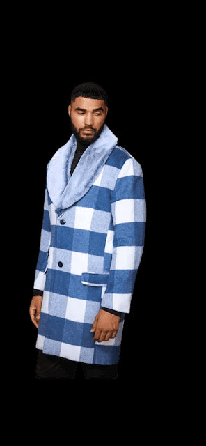 Mens Plaid Overcoat - AlbertoNardoniStore