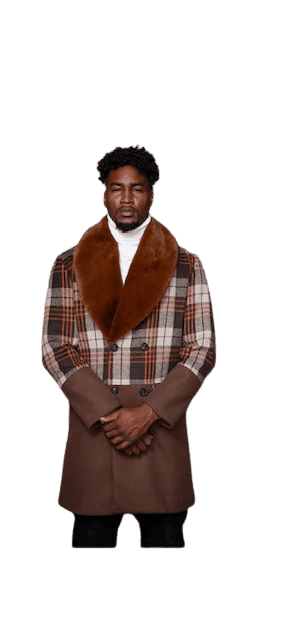Mens Plaid Overcoat - AlbertoNardoniStore