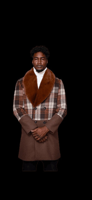 Mens Plaid Overcoat - AlbertoNardoniStore