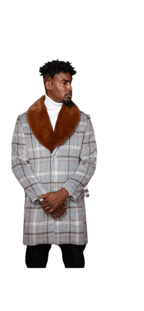Mens Plaid Overcoat - AlbertoNardoniStore