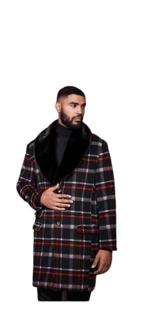 Mens Plaid Overcoat - AlbertoNardoniStore