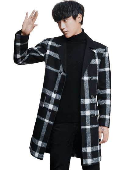 Mens Plaid Overcoat - AlbertoNardoniStore