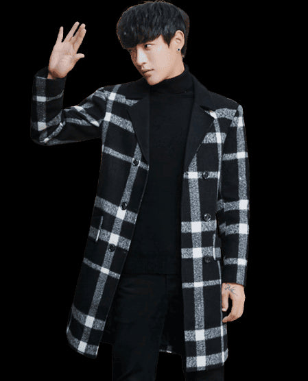 Mens Plaid Overcoat - AlbertoNardoniStore