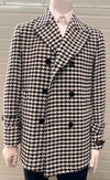 Mens Plaid Overcoat - Wool Peacoat - Plaid Topcoats Black - AlbertoNardoniStore
