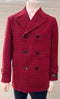 Mens Plaid Overcoat - Wool Peacoat - Plaid Topcoats Red - AlbertoNardoniStore