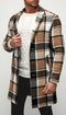 Mens Plaid Overcoat - Wool Peacoat - Plaid Topcoats - AlbertoNardoniStore