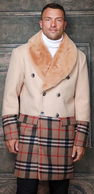 Mens Plaid Overcoat - AlbertoNardoniStore