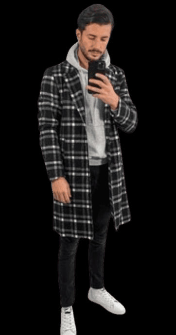 Mens Plaid Overcoat - AlbertoNardoniStore