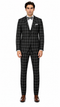 Mens Plaid Suit - Black Windowpane Suit - 1920 Suits
