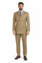 Mens Plaid Suit - Patterned Business Suit -Mens Double Breasted Windowpane Plaid Suit In Mocha Light Brown