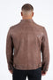 Mens Platini Western Leather Jacket - Vintage Cowboy Style in Color Barrel