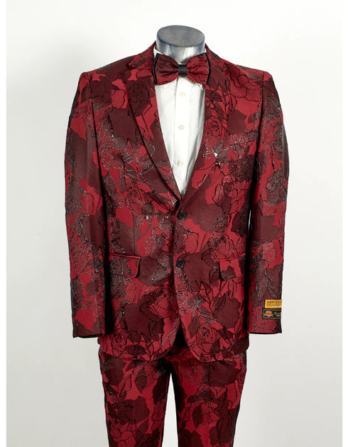 Mens Prom Tuxedo Suit Burgundy Prom Suit - AlbertoNardoniStore