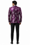 Men's Purple and White Twotoned  Paisley Tuxedo Jacket with Black Satin Lapel â€“ Formal Prom and Wedding Blazer