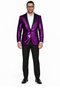 Men's Purple Shiny Sequin Paisley Blazer Dinner Jacket Sport Coat